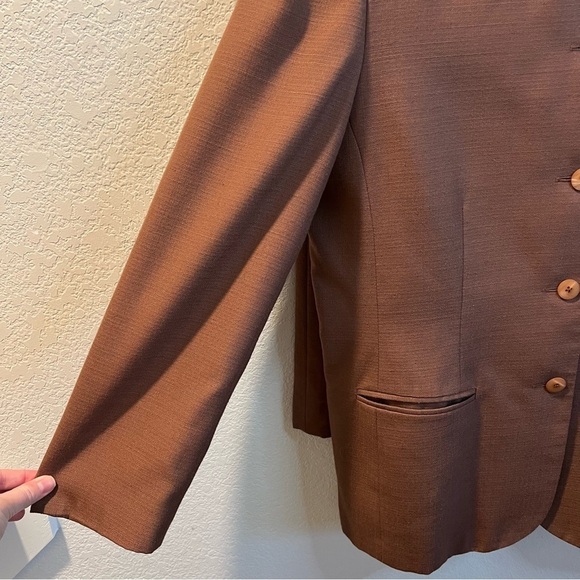 Women’s vintage Pendleton brown suit set blazer and skirt size 14 - Picture 4 of 9